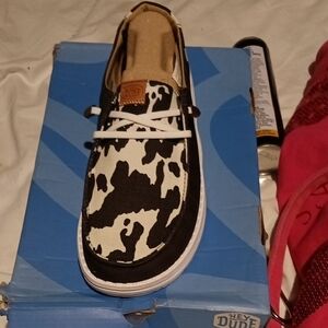 Hey Dude Black and White Sneakers Casual Canvas